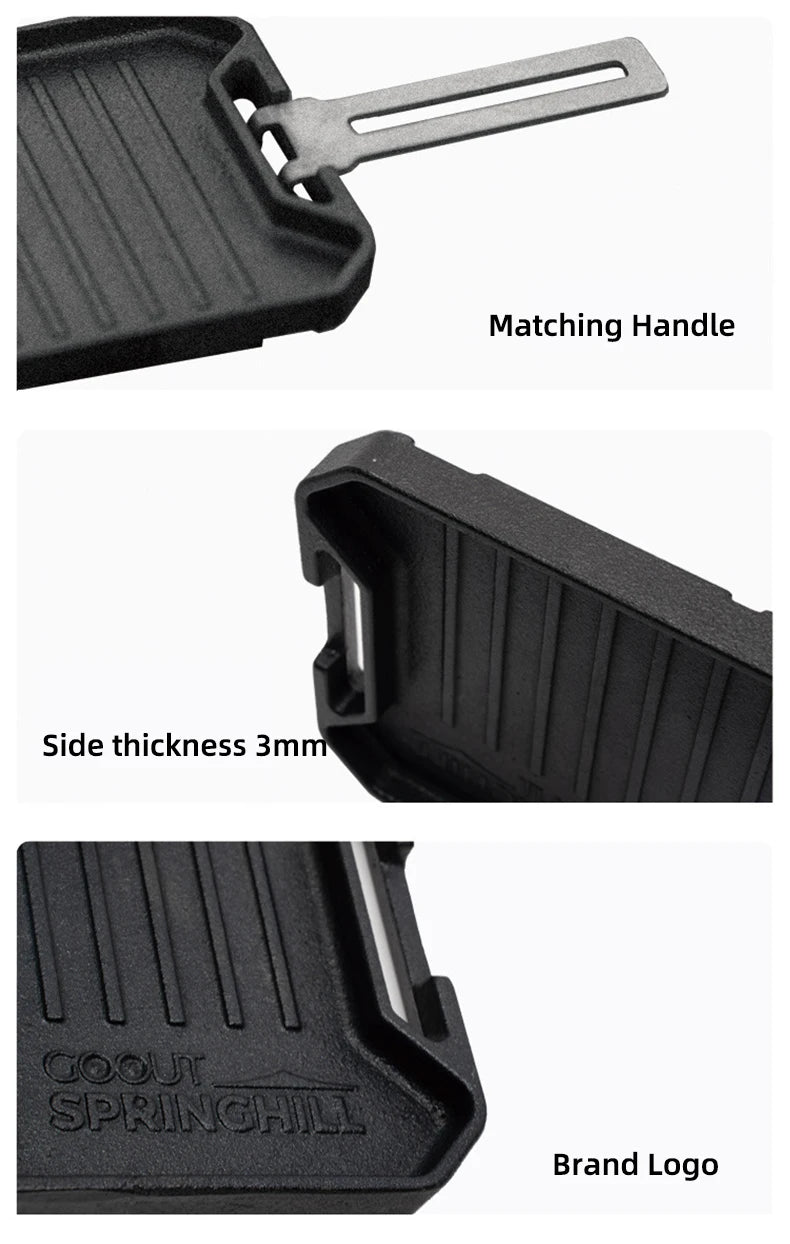 COOUT SPRINGHILL Outdoor Mini Grill Pan Lightweight Camping Portable Spider Oven Grill Pan with Scald Resistant Handles