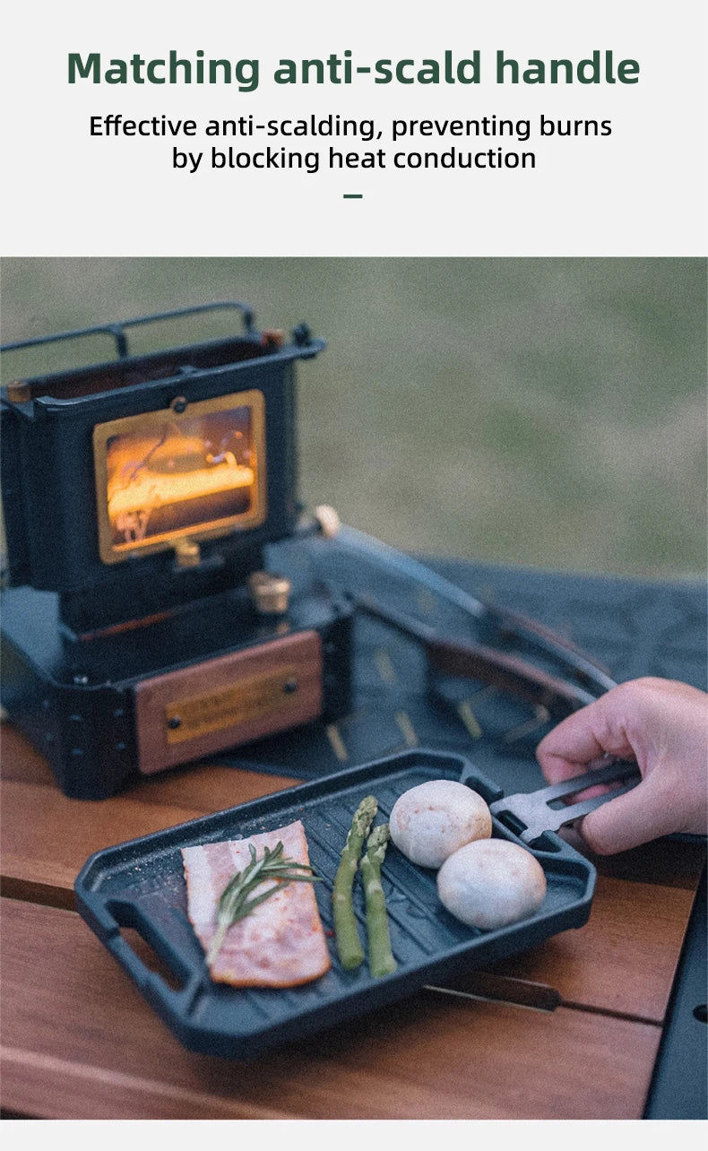 COOUT SPRINGHILL Outdoor Mini Grill Pan Lightweight Camping Portable Spider Oven Grill Pan with Scald Resistant Handles