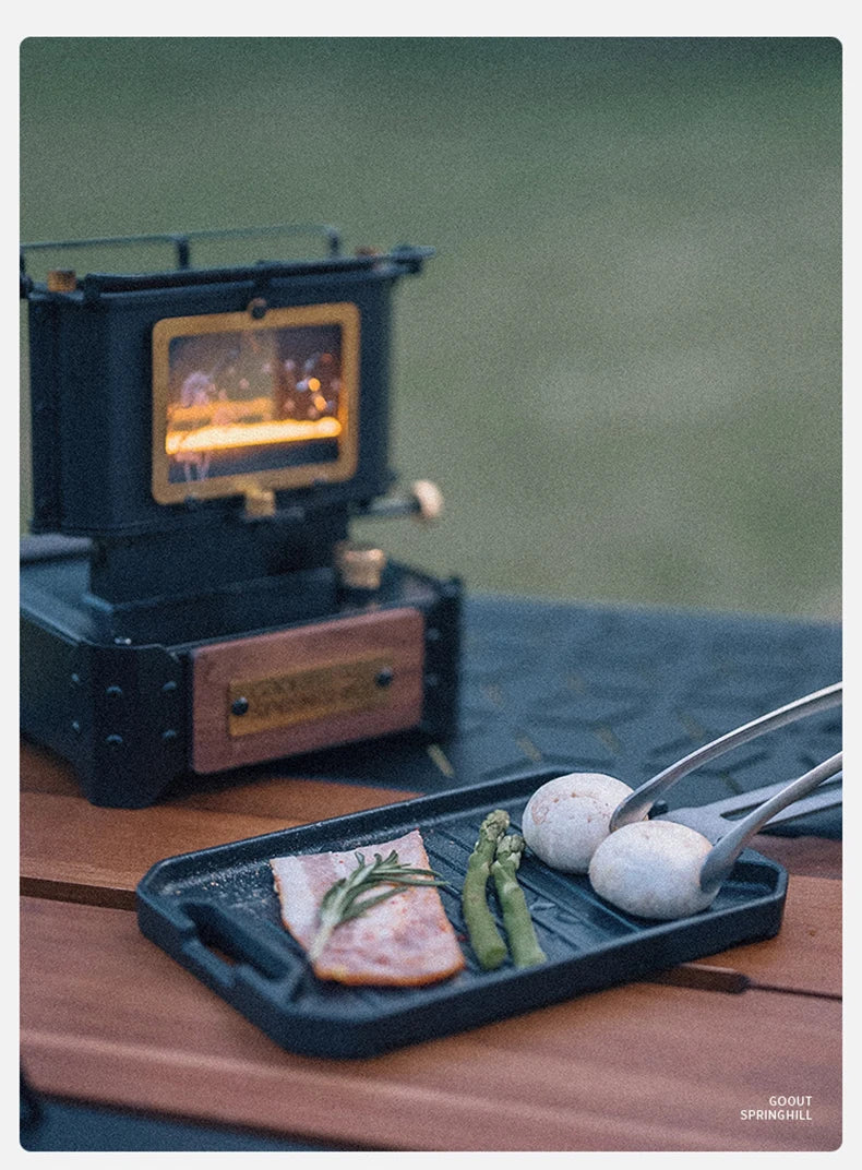 COOUT SPRINGHILL Outdoor Mini Grill Pan Lightweight Camping Portable Spider Oven Grill Pan with Scald Resistant Handles