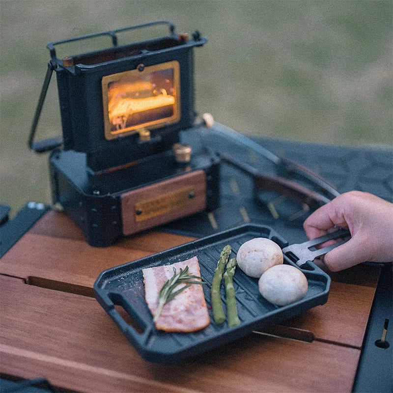 COOUT SPRINGHILL Outdoor Mini Grill Pan Lightweight Camping Portable Spider Oven Grill Pan with Scald Resistant Handles