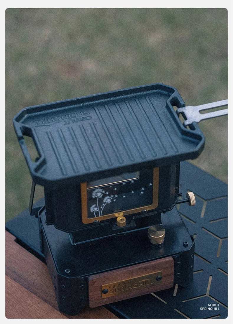 COOUT SPRINGHILL Outdoor Mini Grill Pan Lightweight Camping Portable Spider Oven Grill Pan with Scald Resistant Handles
