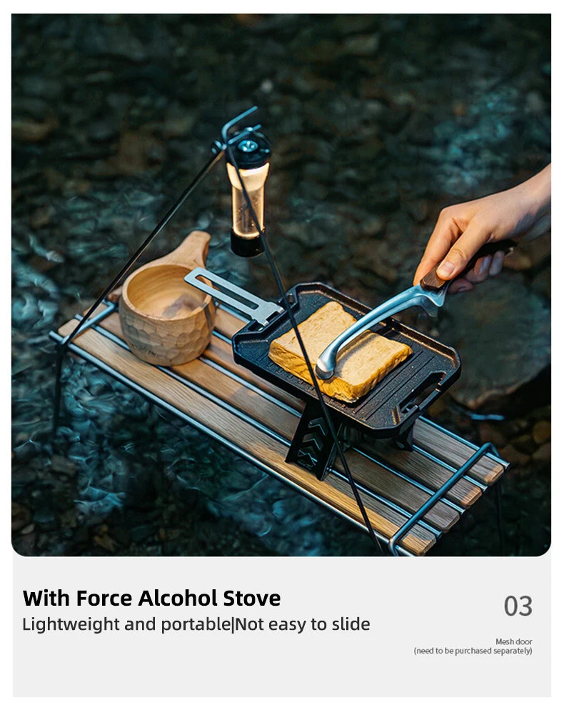 COOUT SPRINGHILL Outdoor Mini Grill Pan Lightweight Camping Portable Spider Oven Grill Pan with Scald Resistant Handles