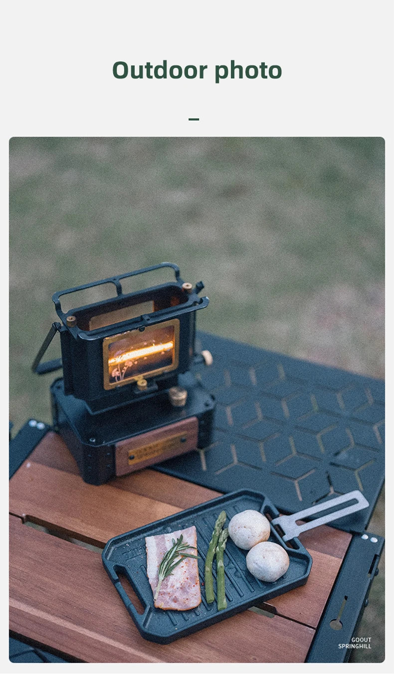 COOUT SPRINGHILL Outdoor Mini Grill Pan Lightweight Camping Portable Spider Oven Grill Pan with Scald Resistant Handles