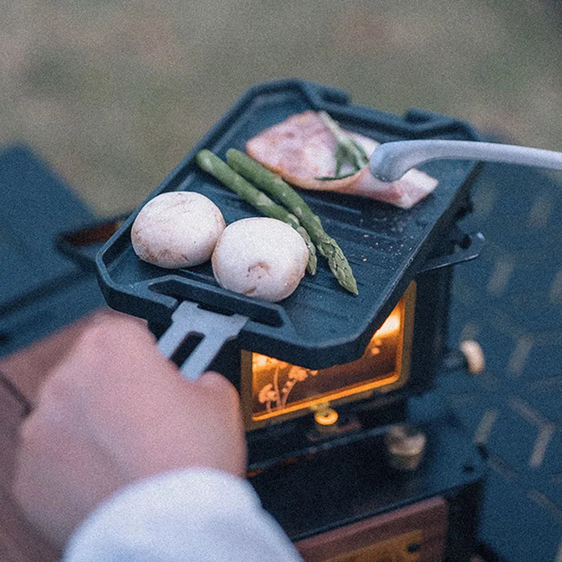 COOUT SPRINGHILL Outdoor Mini Grill Pan Lightweight Camping Portable Spider Oven Grill Pan with Scald Resistant Handles