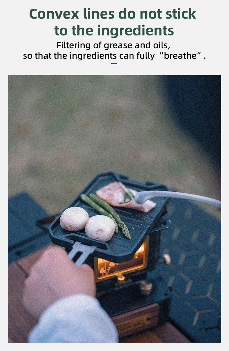 COOUT SPRINGHILL Outdoor Mini Grill Pan Lightweight Camping Portable Spider Oven Grill Pan with Scald Resistant Handles