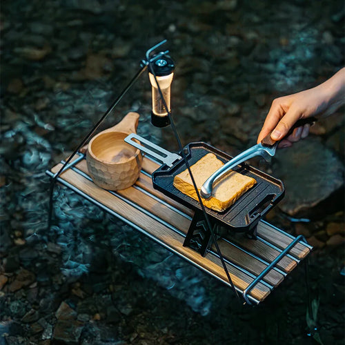 COOUT SPRINGHILL Outdoor Mini Grill Pan Lightweight Camping Portable Spider Oven Grill Pan with Scald Resistant Handles